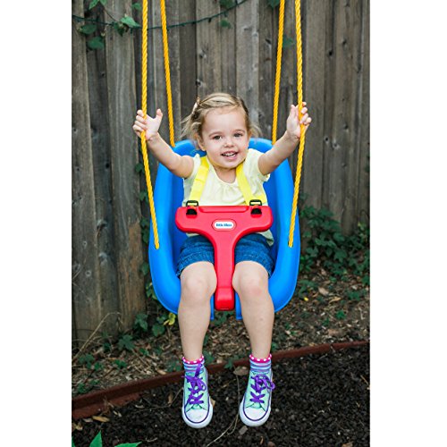 Little Tikes Snug 'n Secure Columpio 2-en-1 Juego para uso al aire libre Juegos de jardín para niños Fomenta el juego activo Edad de 9 meses a 4 años Azul