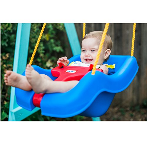 Little Tikes Snug 'n Secure Columpio 2-en-1 Juego para uso al aire libre Juegos de jardín para niños Fomenta el juego activo Edad de 9 meses a 4 años Azul