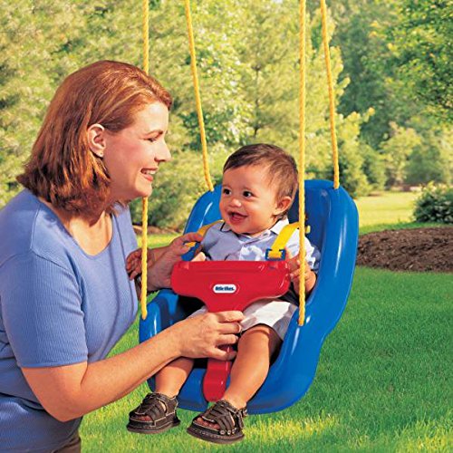 Little Tikes Snug 'n Secure Columpio 2-en-1 Juego para uso al aire libre Juegos de jardín para niños Fomenta el juego activo Edad de 9 meses a 4 años Azul