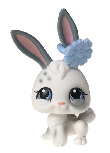 Littlest Pet Shop - Figura de conejo blanco con funda de transporte rosa