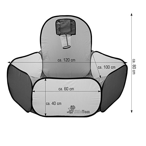 LittleTom Piscina de Bolas con Canasta para Jugar Baloncesto 120x100cm Azul