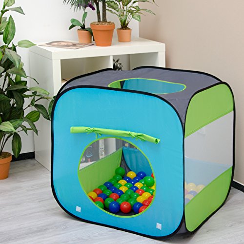 LittleTom Tienda de campaña Juguete para niños 70x70x72cm Piscina de Bolas Azul