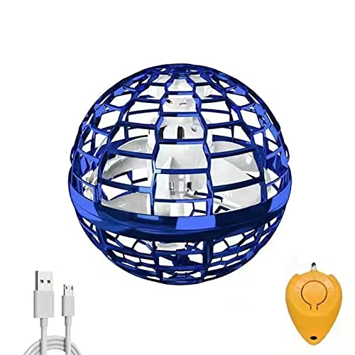 LIUXINGAN Flying Toy Hover Flying Ball, Flying Ball Space Ball Juguetes Magic Mini Drone Flying Saucer Boomerang Niños Adultos Juguetes para Interiores(Color:Blue,Size:cm)