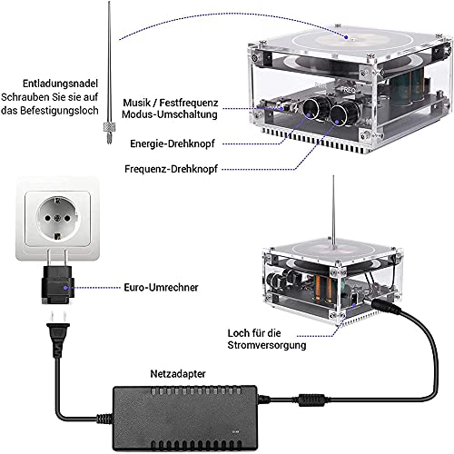 LJBOZ Bobina De Tesla De Musical, Mini Musical Tesla Bobina, Bluetooth Música Bobina De Tesla Altavoz De Plasma Kits, Producto De Educación De Ciencias De Rayos