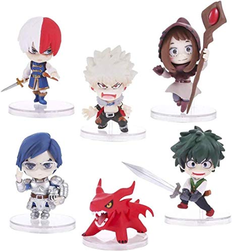 lkw-love My Hero Academy Set de figuritas de PVC Q Midoriya Izuku Todoroki Shoto Bakugou Katsuki LIDA Tenya Ochaco Uraraka Mini Estatua de acción Figurilla Coleccionable 5cm Idea