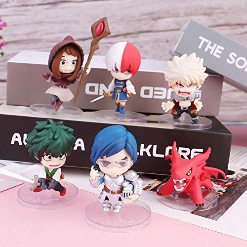 lkw-love My Hero Academy Set de figuritas de PVC Q Midoriya Izuku Todoroki Shoto Bakugou Katsuki LIDA Tenya Ochaco Uraraka Mini Estatua de acción Figurilla Coleccionable 5cm Idea