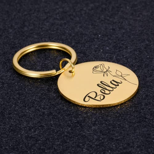 Llaveros Grabados Personalizados,Llavero Personalizado,Llavero Personalizado con Foto,Llavero Mascota Personalizado,Llaveros para Parejas, Llavero Foto,Llavero Tous (Oro,25X25mm)