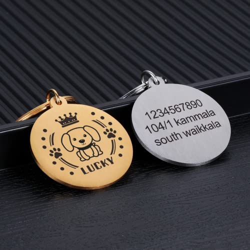 Llaveros Personalizados con Foto,Llaveros Personalizados,Llaveros Grabados Personalizados,Llaveros para Parejas,Llaveros Foto,Cadena Llavero,Llavero Perro (Oro)