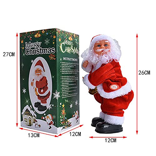 LLIU Juguete de Papá Noel con música, canto y baile Twerking Santa Felpa, figura musical en movimiento juguete de Navidad para padre, funciona con pilas, 30 cm, 5 estilos