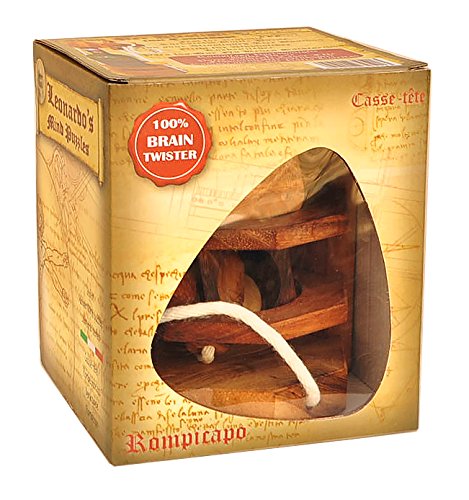 Logica Juegos Art. para Los Que Non Beben - Sacacorchos - Rompecabezas Porta Botellas de Madera Preciosa - Dificultad 3/6 Difícil - Colección Leonardo da Vinci