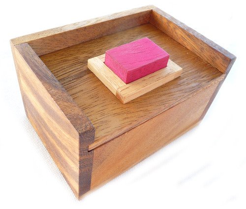 Logica Juegos Art. Piedra Roja Escondida - 2 Puzzles en 1 - Rompecabezas de Madera 3D - Dificultad 2/6 Media + 5/6 Increíble - Colección Leonardo da Vinci