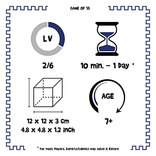 Logica Juegos Art. Puzzle 15+16 - Juego del 15 - 2 Retos en 1 - Rompecabezas Deslizante de Madera - Serie Euclide