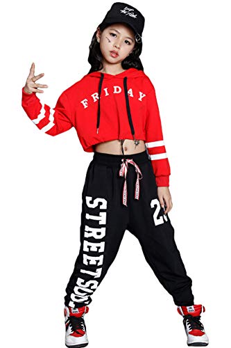 LOLANTA Ropa Hip Hop Chicas, Conjunto de Pantalones Joggers Niña,Traje de Baile Callejero