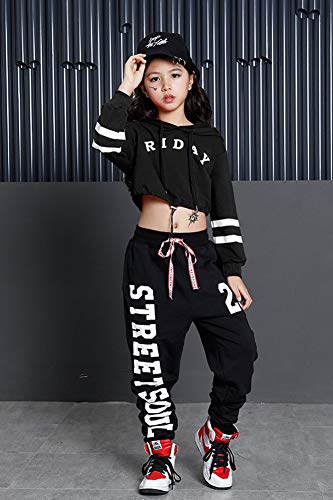 LOLANTA Ropa Hip Hop Chicas, Conjunto de Pantalones Joggers Niña,Traje de Baile Callejero