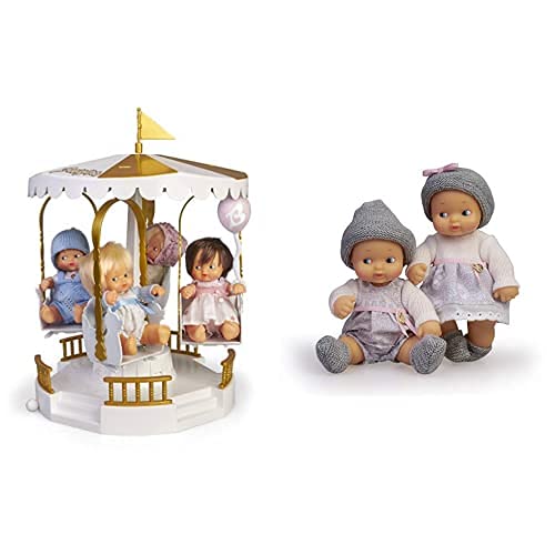 los Barriguitas -700015806 Carrusel Musical con Figura De Muñeca Bebé para Niña, Color Mixto (Famosa 700015806)+-700015789 Bebés Gemelos, Muñeca Twins Niño Y Niña, Color Mixto (Famosa 700015789)