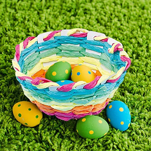 Lrxinki 10 unidades de juego de manualidades de mimbre de Pascua, juego de manualidades para atrapar a niños, cesta de mimbre de Pascua creativos para rellenar con niños, decoración de Pascua