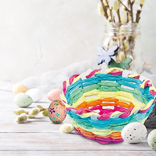 Lrxinki 10 unidades de juego de manualidades de mimbre de Pascua, juego de manualidades para atrapar a niños, cesta de mimbre de Pascua creativos para rellenar con niños, decoración de Pascua