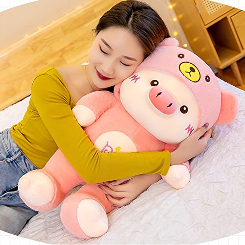 LTLGHY Cerdo Peluche Relleno Cerdito Super Suave Almohadas Juguete Muñeca De Peluche Gigante para Niños Cumpleaños,Rosado,60cm