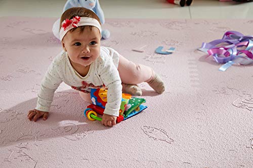 LuBabymats - Alfombra puzzle infantil para bebés de Foam (EVA), suelo extra acolchado para niños, color rosa