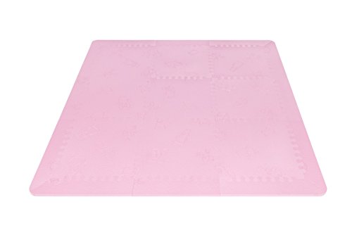 LuBabymats - Alfombra puzzle infantil para bebés de Foam (EVA), suelo extra acolchado para niños, color rosa