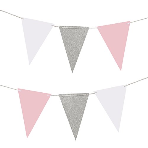 LUCK COLLECTION Pack de 2 Banderines Banderines Banners para Cumpleaños Boda Baby Shower Decoraciones 10 Pies Cada uno