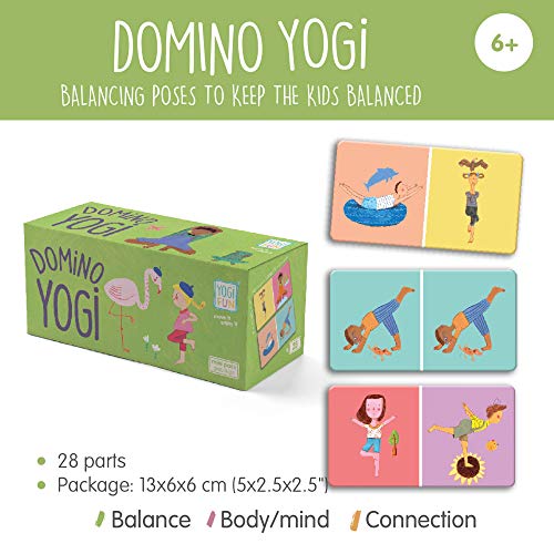 Lúdilo-Domino Yogi ninos Cartas, juguemos a Hacer Familia, Juego Yoga para niños, Color Verde YF-008