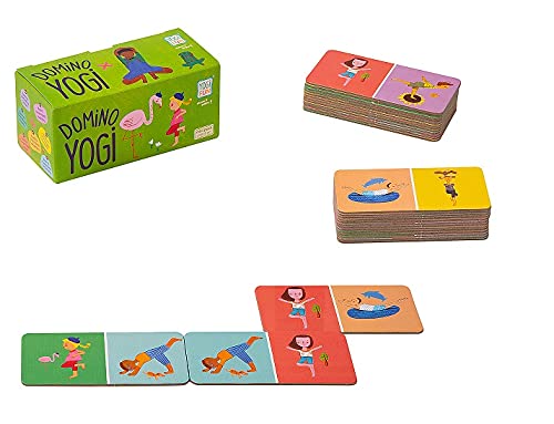 Lúdilo-Domino Yogi ninos Cartas, juguemos a Hacer Familia, Juego Yoga para niños, Color Verde YF-008