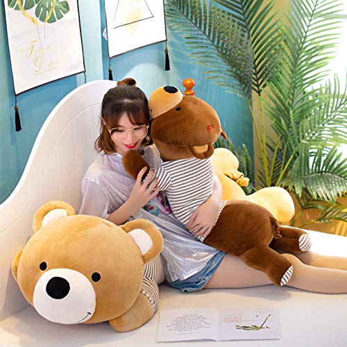 Lulihhhh 60-120 cm Lindo y Creativo Suave Oso Panda de Peluche de Juguete Abrazo Oso niño niña Regalo Almohada para Dormir muñeca de Trapo marrón Oscuro 120 cm