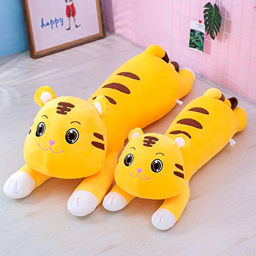 Lulihhhh 60-120cm Creativo Lindo Tigre de Peluche de Juguete de Peluche de Regalo de cumpleaños Almohada para niños muñeca para Dormir Amarillo 60cm