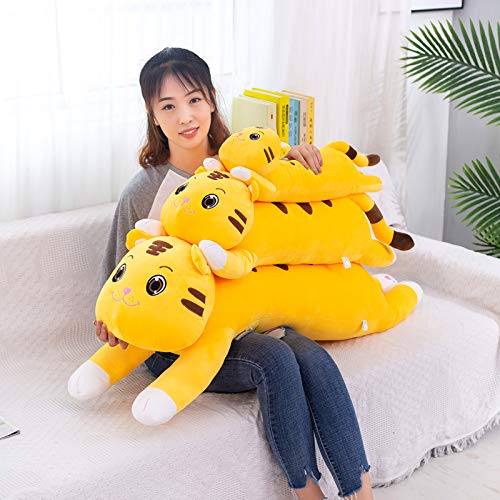 Lulihhhh 60-120cm Creativo Lindo Tigre de Peluche de Juguete de Peluche de Regalo de cumpleaños Almohada para niños muñeca para Dormir Amarillo 60cm