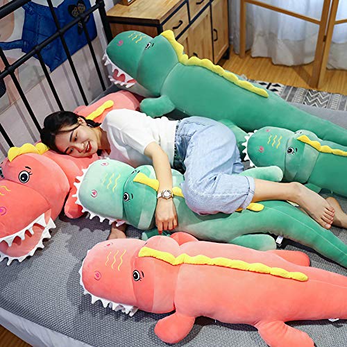 Lulihhhh 60-120cm Lindo Dinosaurio de Dibujos Animados muñeca Regalo de cumpleaños de Peluche Almohada para Dormir para Jugar con muñecas Verde 120cm