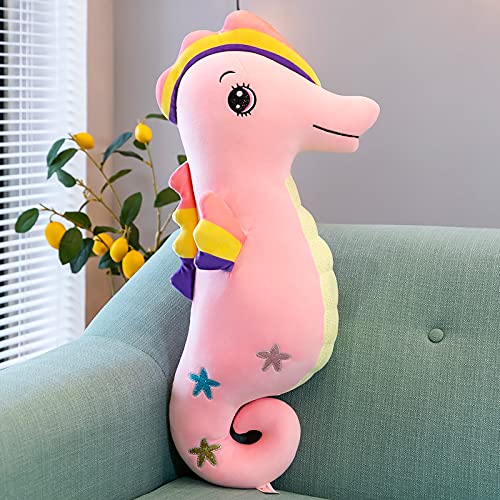 Lulihhhh 70/90/110 cm Lindo Caballito de mar decoración de la Cama Almohada de Dormir de Felpa niña muñeca súper Linda muñeca niña muñeca de Peluche de Juguete-Rosa, 70 cm