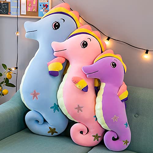 Lulihhhh 70/90/110 cm Lindo Caballito de mar decoración de la Cama Almohada de Dormir de Felpa niña muñeca súper Linda muñeca niña muñeca de Peluche de Juguete-Rosa, 70 cm