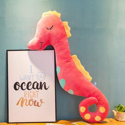 Lulihhhh 80 cm Lindo y Hermoso Caballito de mar muñeca de Juguete Almohada de Felpa Tira Larga Dormir Regalo de cumpleaños niña Rosa, 80 cm