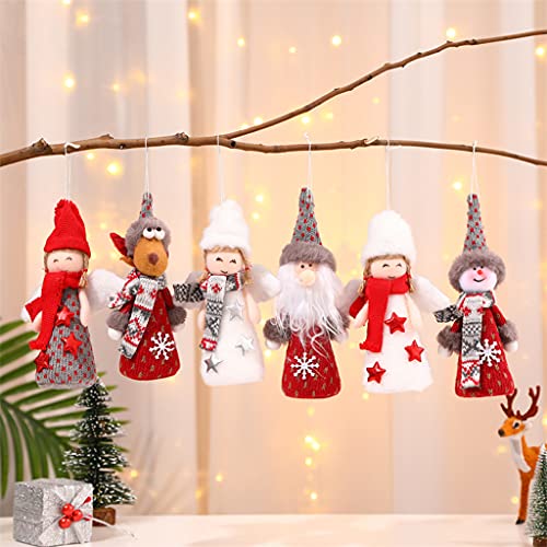 LuohuiFang 20cm/8 in Mini muñeca de Navidad figuras de juguete de peluche decoración de la habitación Crochet colgante colgante ornamento mano costura artesanía - muñeco de nieve