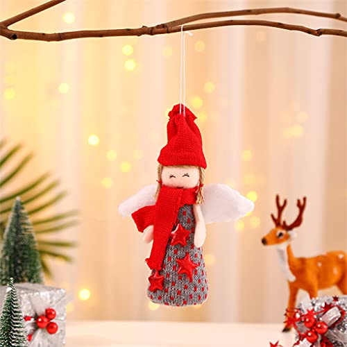 LuohuiFang 20cm/8 in Mini muñeca de Navidad figuras de juguete de peluche decoración de la habitación Crochet colgante colgante ornamento mano costura artesanía - muñeco de nieve