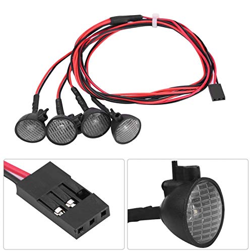 Luz de Techo LED RC, luz de RC, Luces de Techo duraderas, Accesorio de lámpara de Barra de luz para Traxxas TRX-4, Oruga de Coche RC al Aire Libre(4LED2 Red 2 White)