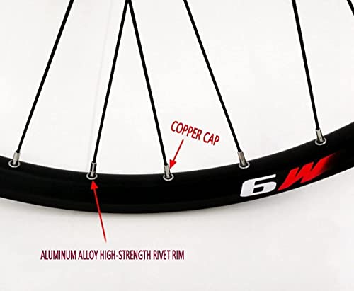 L&WB Bicicleta Rim 26 27.5 29 Pulgadas Bicicleta De Montaña Pasta De Ruedas MTB Llantas De Pared De Doble Pared Freno De Disco 8-10 Cassette De Velocidad HUB 32H QR,Rojo,26in