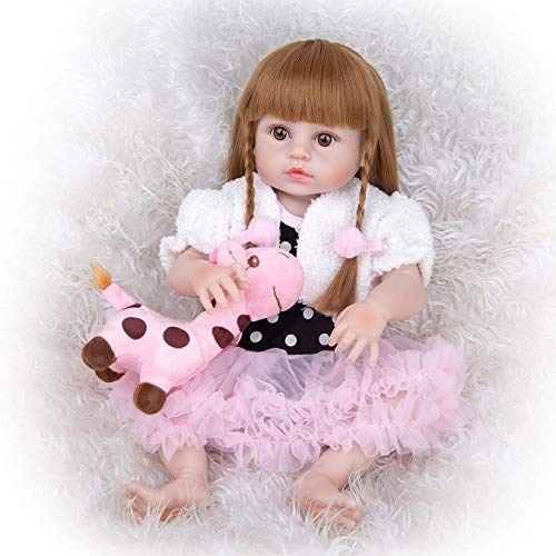 LXTIN Muñecas Reborn Hechas a Mano de 19 Pulgadas 48 cm Vinilo Silicona Recién Nacido Muñeca Realista de Aspecto Real Muñeca Reborn Bebés Niños Playmate Chupete con imán Gratis (2#, Ojo