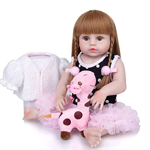 LXTIN Muñecas Reborn Hechas a Mano de 19 Pulgadas 48 cm Vinilo Silicona Recién Nacido Muñeca Realista de Aspecto Real Muñeca Reborn Bebés Niños Playmate Chupete con imán Gratis (2#, Ojo