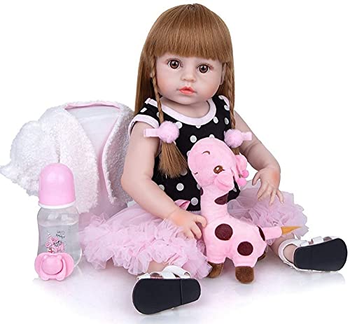 LXTIN Muñecas Reborn Hechas a Mano de 19 Pulgadas 48 cm Vinilo Silicona Recién Nacido Muñeca Realista de Aspecto Real Muñeca Reborn Bebés Niños Playmate Chupete con imán Gratis (2#, Ojo