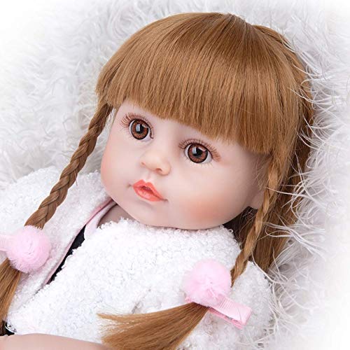 LXTIN Muñecas Reborn Hechas a Mano de 19 Pulgadas 48 cm Vinilo Silicona Recién Nacido Muñeca Realista de Aspecto Real Muñeca Reborn Bebés Niños Playmate Chupete con imán Gratis (2#, Ojo