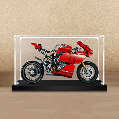 LYMHGHJ Caja de exhibición acrílica Protectora a Prueba de Polvo para Motocicleta Technic Ducati Panigale V4 R, Compatible con Lego 42107