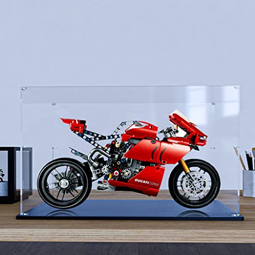 LYMHGHJ Vitrina acrílica para Motocicleta Lego 42107 Technic Ducati Panigale V4 R, Caja Protectora a Prueba de Polvo Compatible con Lego 42107