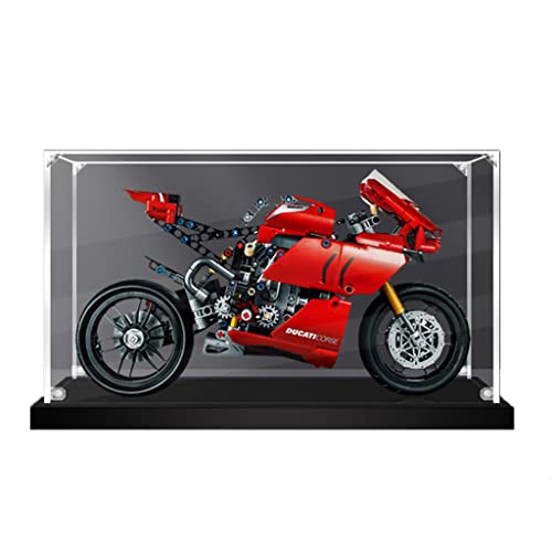 LYMHGHJ Vitrina acrílica para Motocicleta Lego 42107 Technic Ducati Panigale V4 R, Caja Protectora a Prueba de Polvo Compatible con Lego 42107