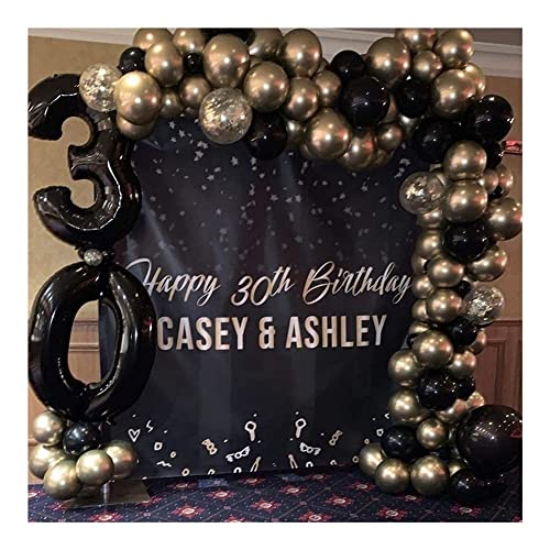 LZYY Decoraciones de Fiesta para niños Chrome Silver Goldoons Ballons Arco Kit Black Globo Garland Boda Cumpleaños Fiesta Navidad Decoración Niños Baby Ducha Globo 110pcs Centros de Partido