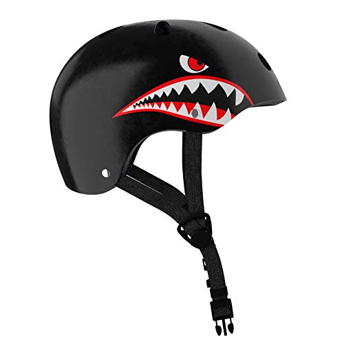 M MOLTO Casco Infantil para niños Negro Shark