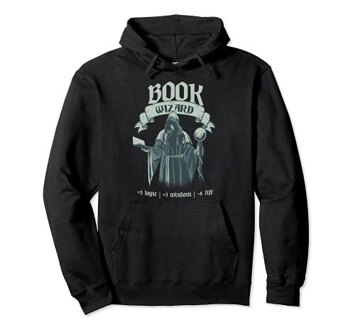 mago de libros - personaje del juego de rol Sudadera con Capucha