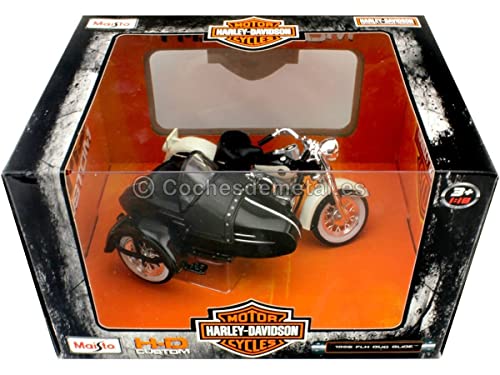 Maisto 1958 Harley-Davidson con Sidecar FLH Duo Glide Blanco/Negro 1:18 03176