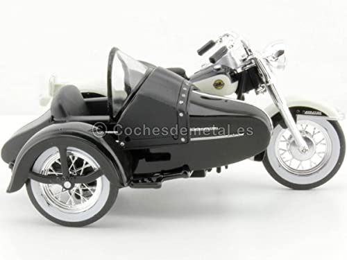 Maisto 1958 Harley-Davidson con Sidecar FLH Duo Glide Blanco/Negro 1:18 03176